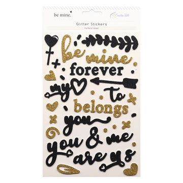 stickers décoratifs 3d pailletés lettres cœurs romantiques scrapbooking agenda journalisation