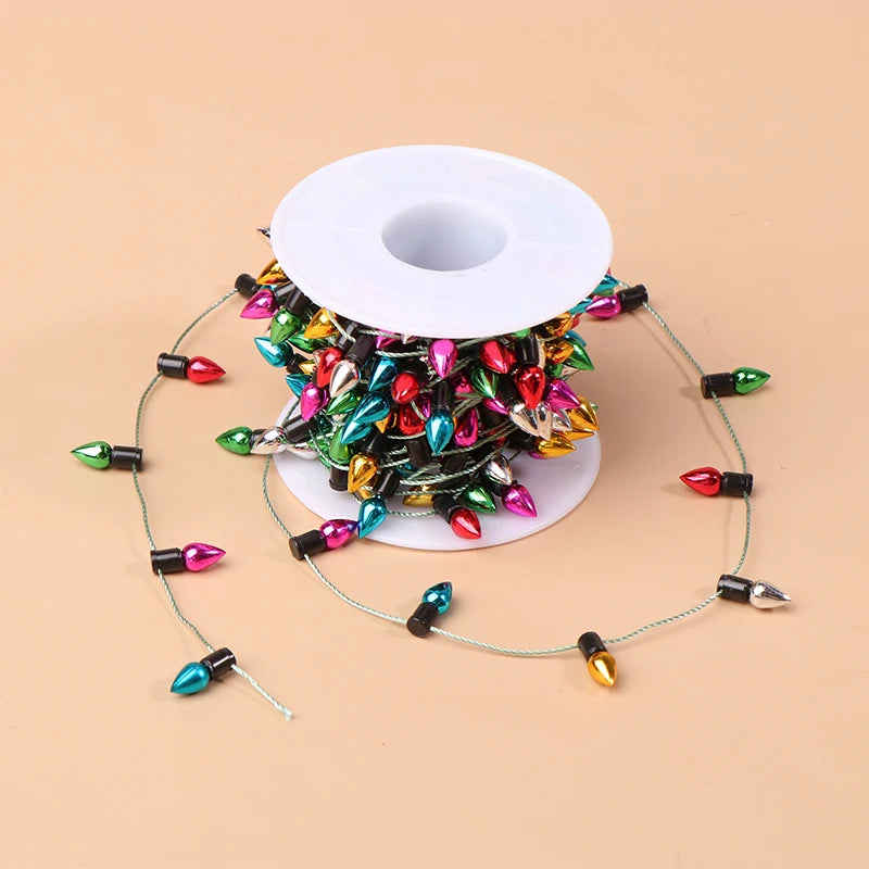 guirlande lumineuse noël multicolore boules brillantes adhésif festive décoration arbre rouleau cinq mètres petites