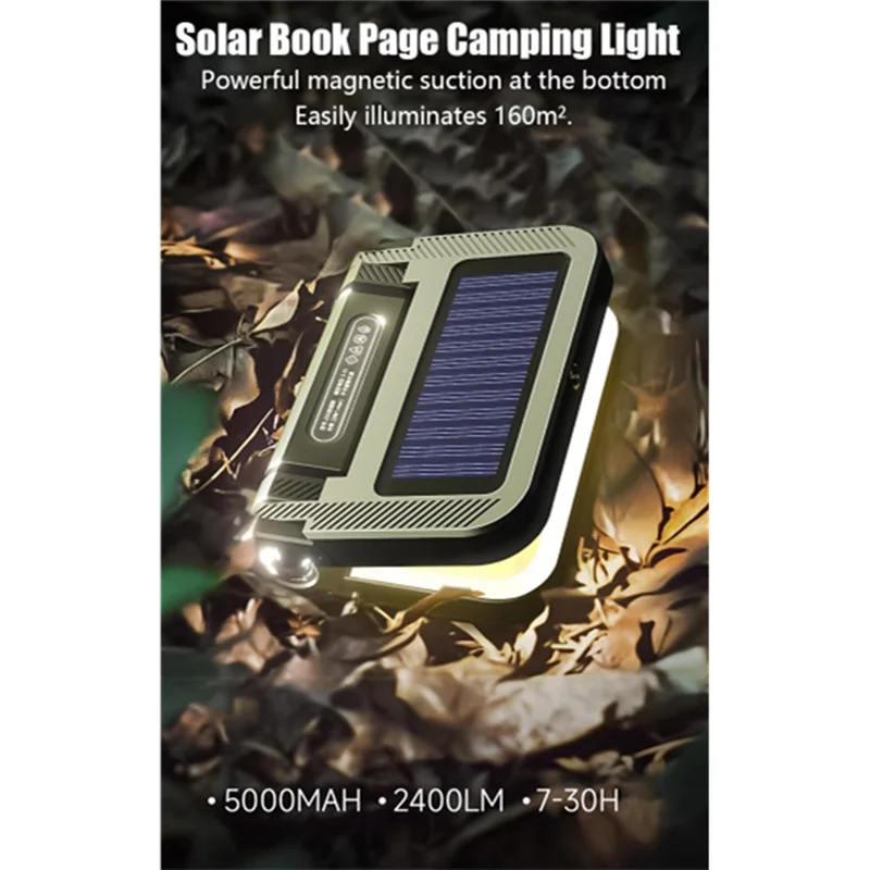 lampe camping portable vert olive 5000mAh 2400LM éclairage moderne clips