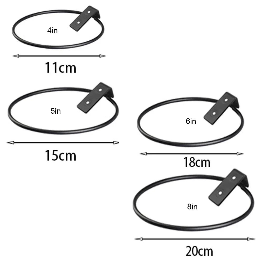 support mural pots fleurs noir paniers suspendus 4in 5in 6in 8in moderne fixations vis