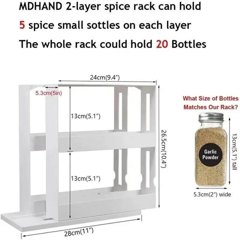 étagère épices rotative blanche moderne niveaux réutilisable fixations adhésives condiments médicaments kitchen organizers
