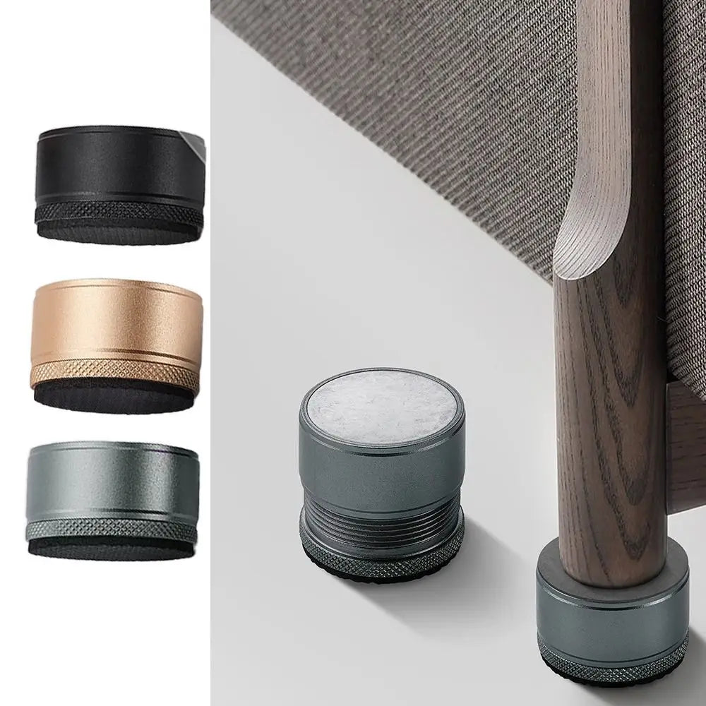 pieds meuble ajustables moderne adhésif noir doré gris texture brossée anti vibration élévateur jambe