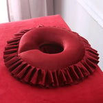 coussin massage violet velours confort sans electricité salon beauté thérapie spa repose visage repose