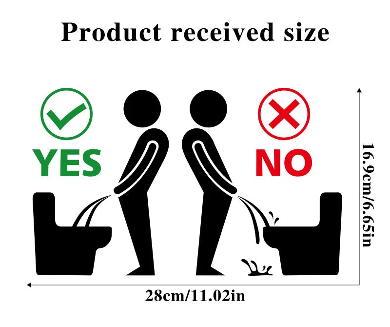 stickers graphiques toilette icônes yes no autocollants muraux décoration salle bain simples vert noir