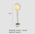 lampe sol moderne sphères translucides blanc câble électrique interrupteur tactile 16 20w led 10