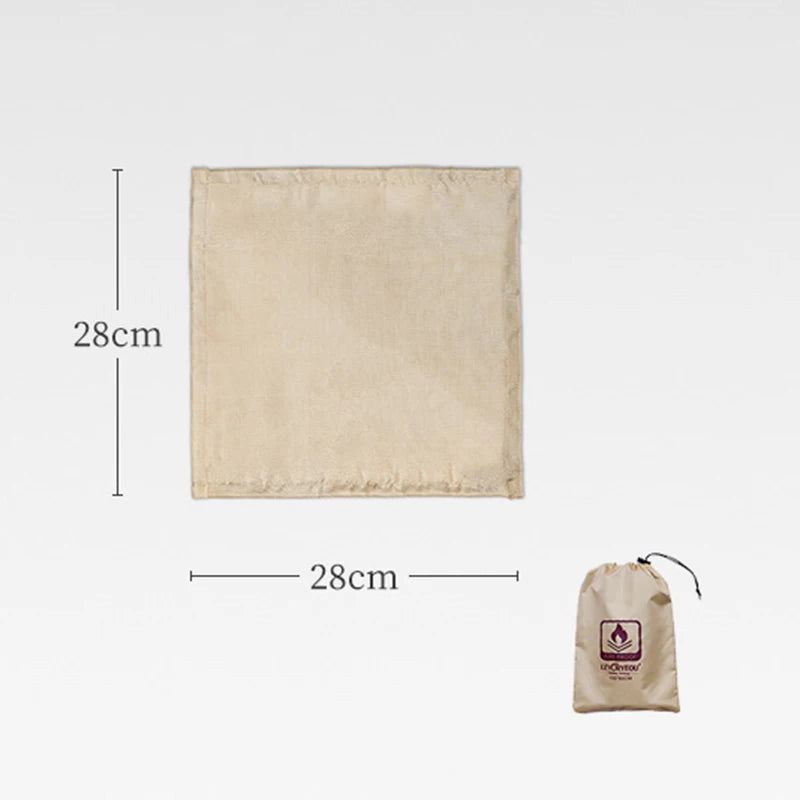 protège feu camp toiles coton sac rangement beige portable robuste sortie