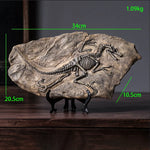 squelette dinosaure résine décor maison salle gris marron clair os roche tringle noire réaliste