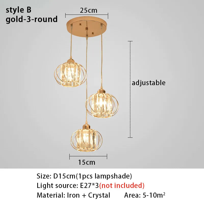Suspension lumineuse moderne or noir lumières transparentes câbles suspendus chambre salon