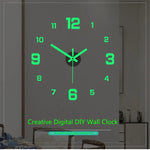 horloge murale DIY moderne numéreuse aiguille vert fluo doré rouge noir