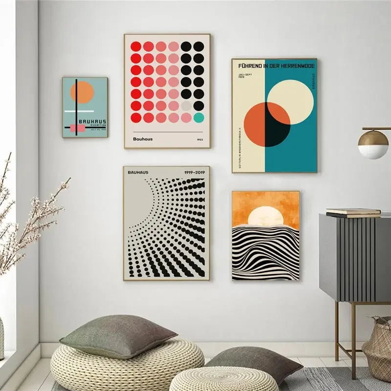 Affiche sans cadre design Bauhaus vert clair