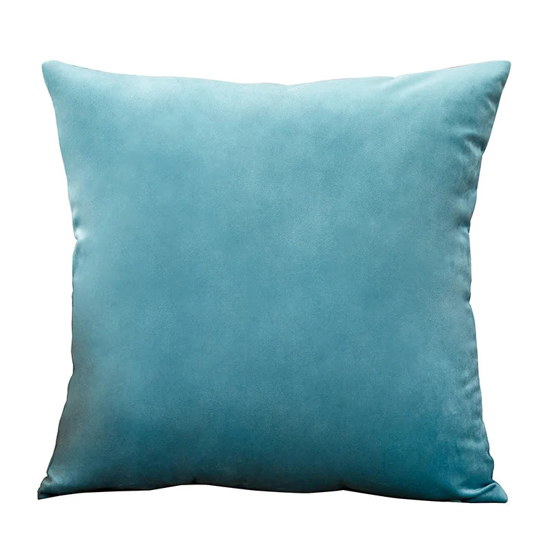 housse coussin carrée velours uni canapé salon décoration maison 45x45cm