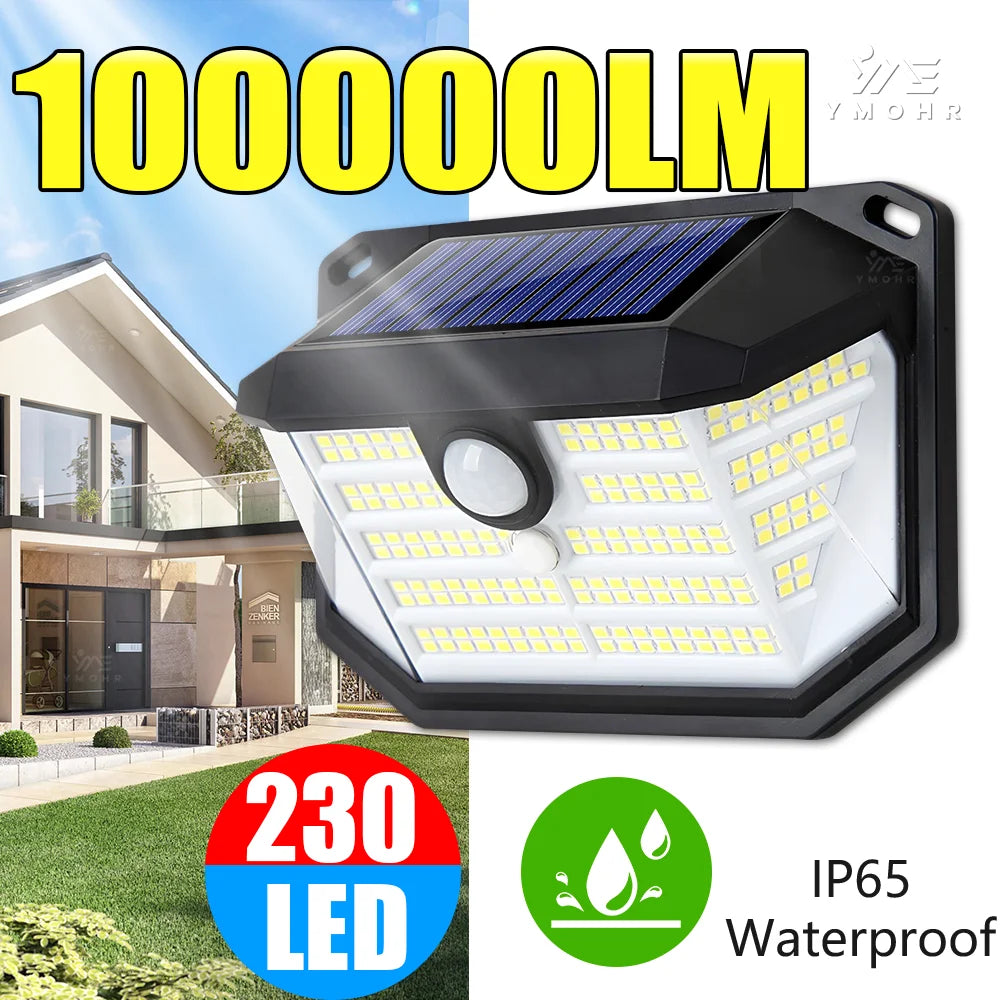 lampe solaire moderne led noir blanc bleu ip65 étanche capteur mouvement autoinstallationextérieur patio jardin
