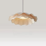 suspension lumineuse moderne plissée semi translucide beige clair élégante minimaliste chambre salon restaurant