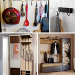 crochets murals modernes fer noir argenté lisses vis multifonctionnels maison cuisine salle bain