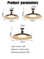 lampe moderne noire acier inoxydable suspension intérieure extérieure 24v led 29cm 34cm
