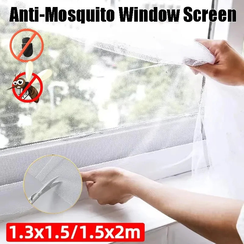 filet anti moustiques fenetre adhésif blanc maille fine moderne 1.3x1.5m 1.5x2m facile