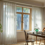 rideau polyester moderne translucide points multicolores blanc salon chambre boutique