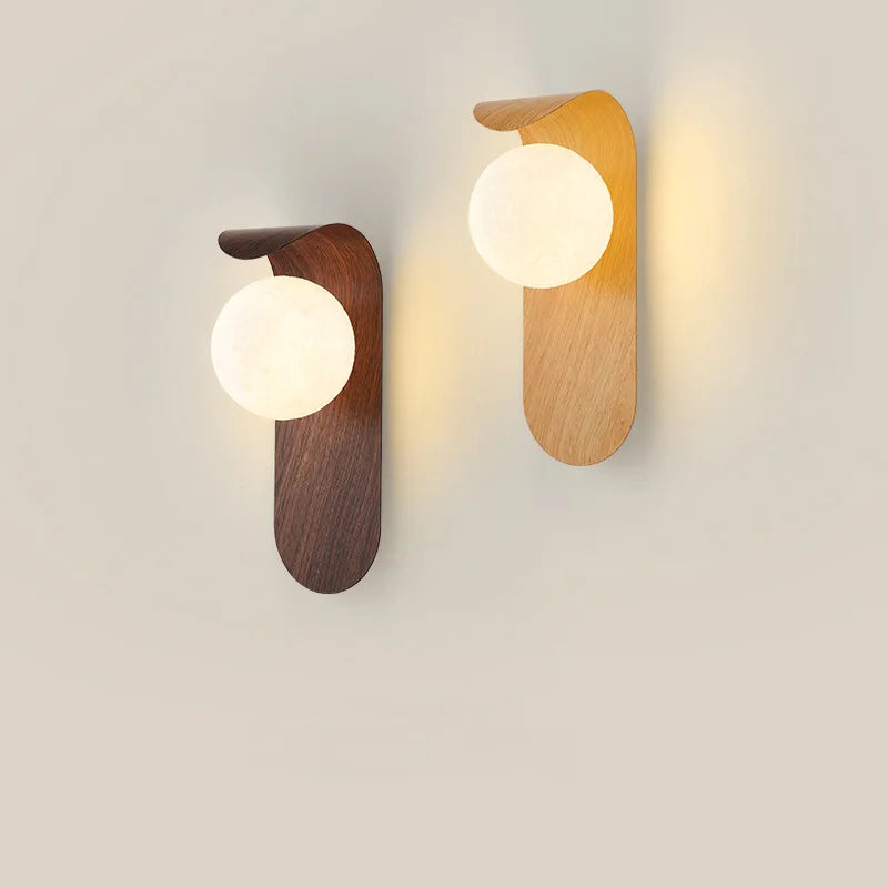 lampe murale moderne minimaliste bois naturel blanc éclairage quotidien LED G9 opacité fixée mur