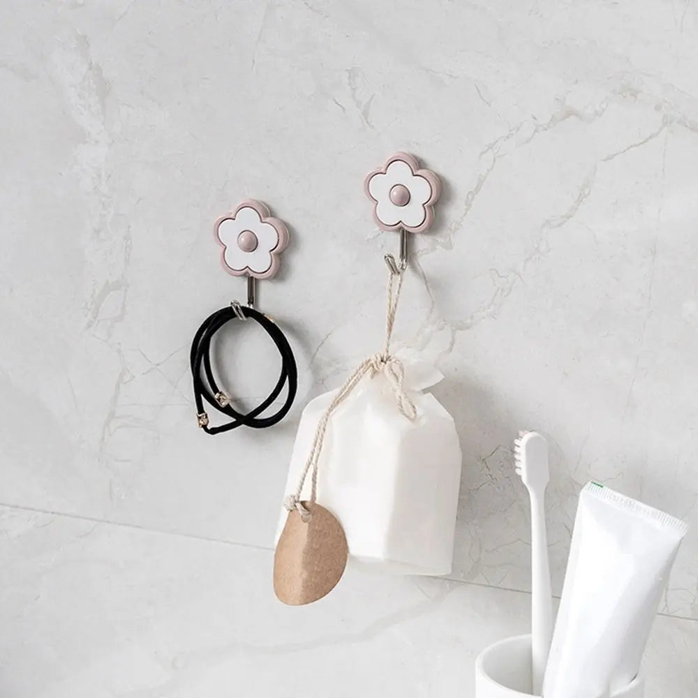 porte clés adhésifs modernes porte accessoires décoratifs fleurs colorées minimalistes