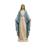 statue vierge marie résine blanche bleu or religieuse classique décoration autel église cathédrale salon