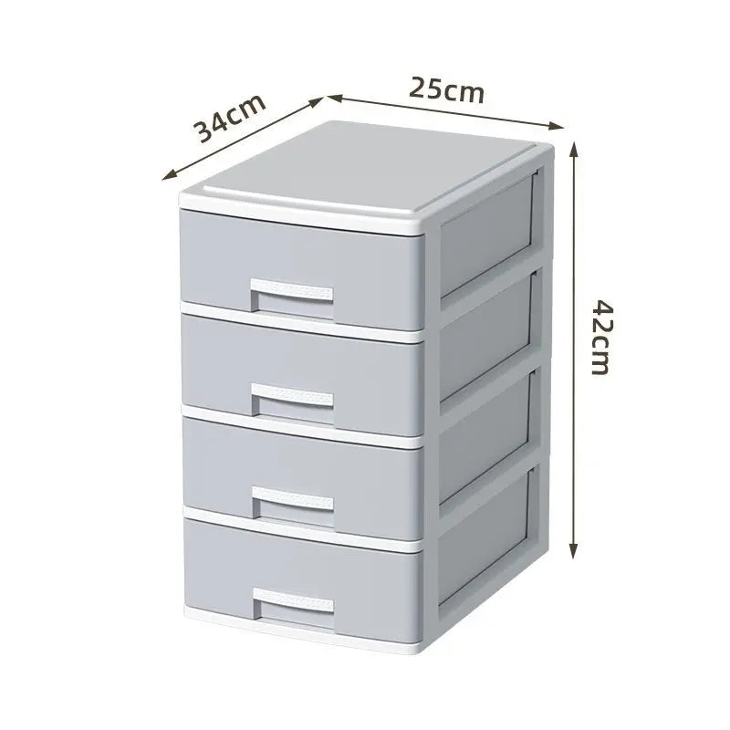 rangement tiroirs multi niveaux couvercle coulissant moderne gris clair blanc matériau métal organisateur