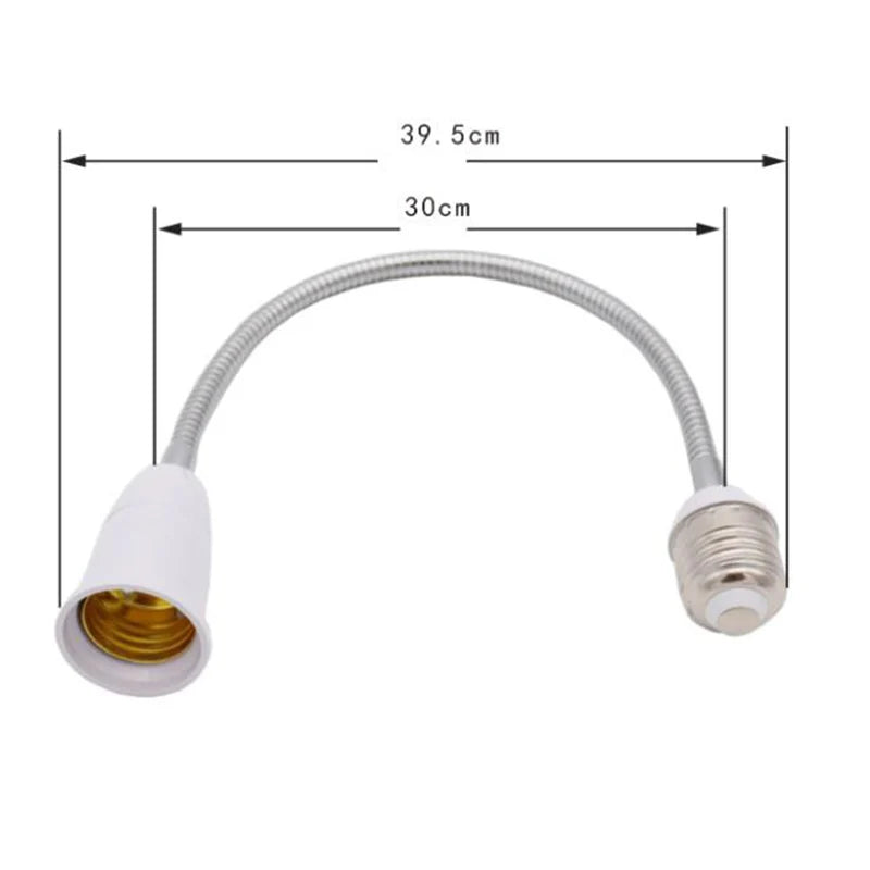 adaptateur ampoule E27 blanc flexible moderne 65mm 95mm 120mm adhésif métal certifié