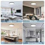 Lampe LED intelligente moderne blanc ronde télécommande fonction nuit dimmable réglage couleur sélection luminosité