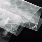 rideau douche transparent géométrique moderne pvc paillettes blanc argenté tringle noire anneaux crochets
