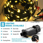 ruban led vert blanc étoiles dorées moderne 100m 800leds télécommande imperméable ip54