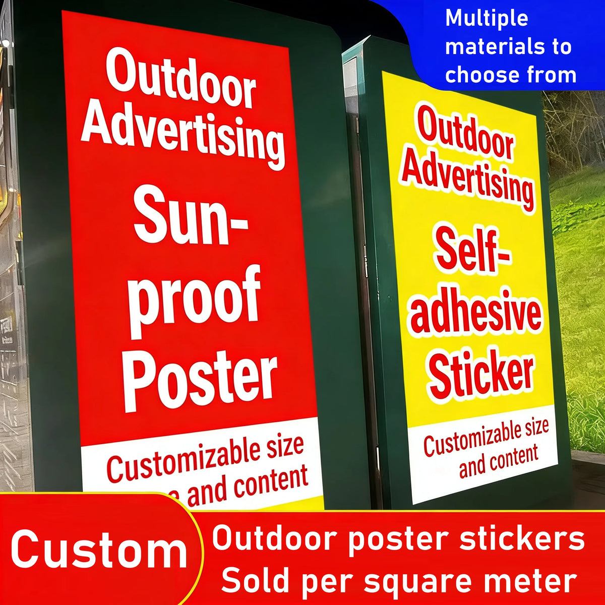 sticker publicitaire moderne adhésif rouge blanc noir waterproof sunscreenAIMOR