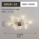 plafonnier moderne led or noir lumineux éclairage intérieur chambre salon enfants