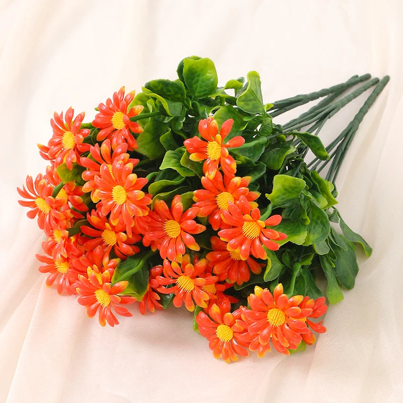 bouquet fleurs artificielles violet blanc jaune orange decoration maison moderne minimalisteintérieur 33cm