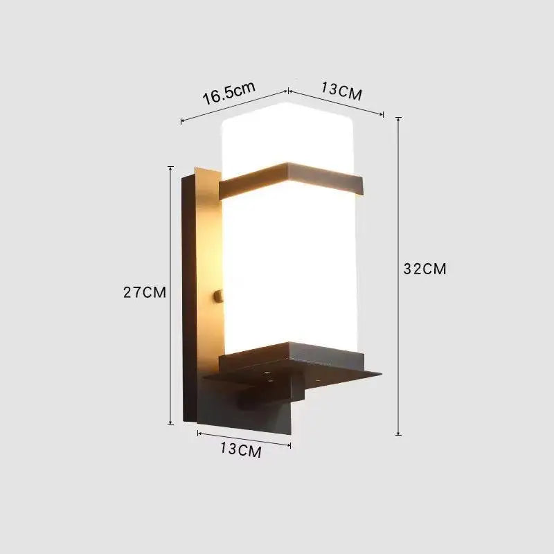 lampe murale moderne minimaliste noir blanche rectangulaire mat ip65 led aluminium