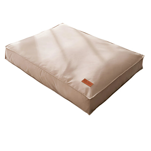 Lit chien imperméable doux gris clair marron all seasons confortable moderne matelassé amovible