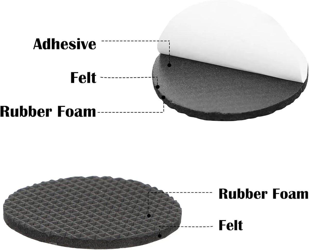 protecteurs meubles adhésifs mousse eva noir tissu petits points pratique utilitaire 12pcs rond 30pcs