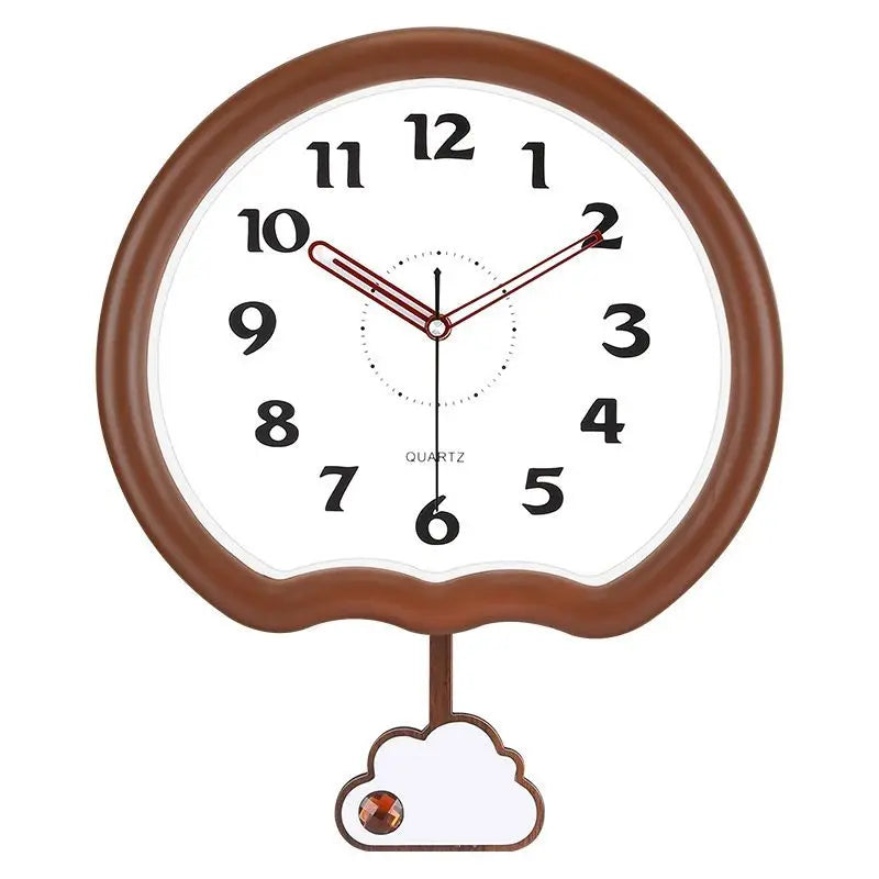 horloge murale nuage marron blanc vintage pendule decoratif minimaliste analogique