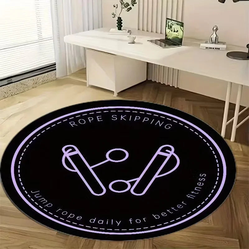 tapis rond moderne décoration intérieur salon chambre maison motif floral peluche doux antidérapant polyester