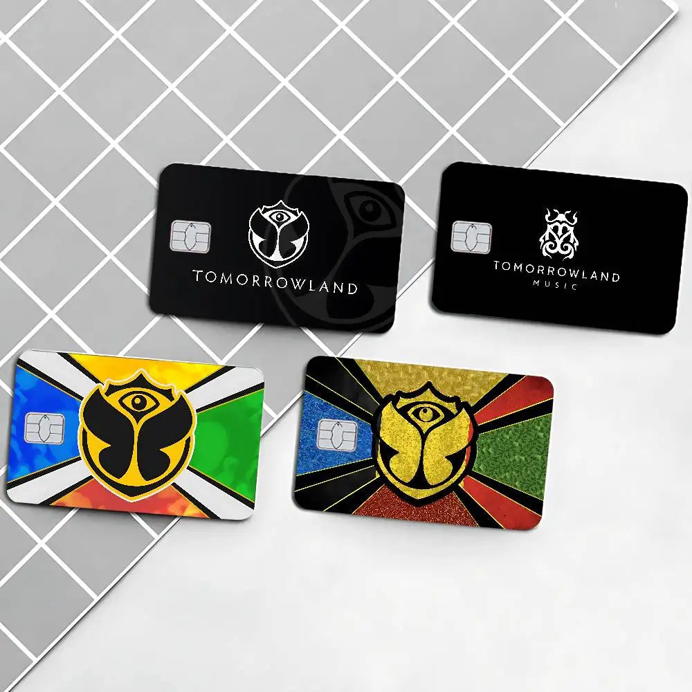 protection carte bancaire sticker logo tomorrowland music noir moderne minimaliste