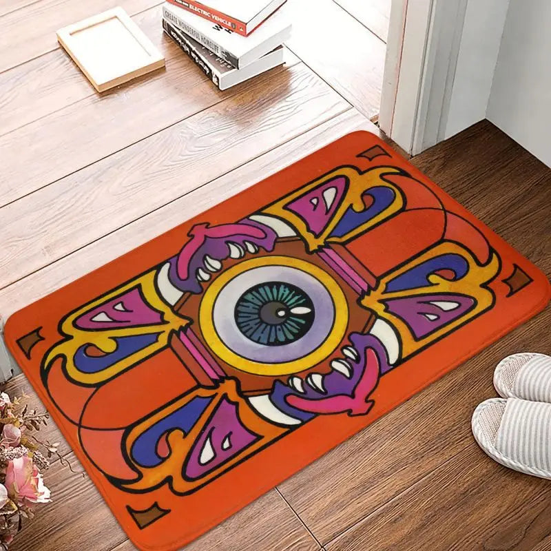 tapis sol moderne rouge violet jaune antidérapant imperméable porte garage entrée bainextérieur