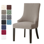 housse chaise mariage tissée motifs géométriques moderne gris bleu blanc elasthanne polyester
