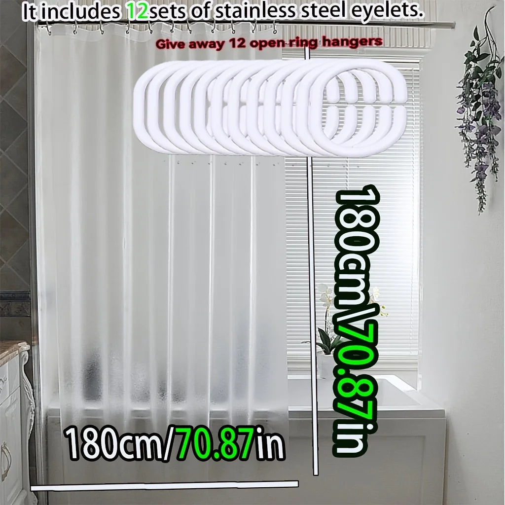 rideau douche blanc transparent moderne métal facile nettoyer respectueux l'environnement