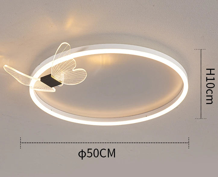 lampe moderne papillon décoratif blanc doré couleur variée interrupteur bouton led