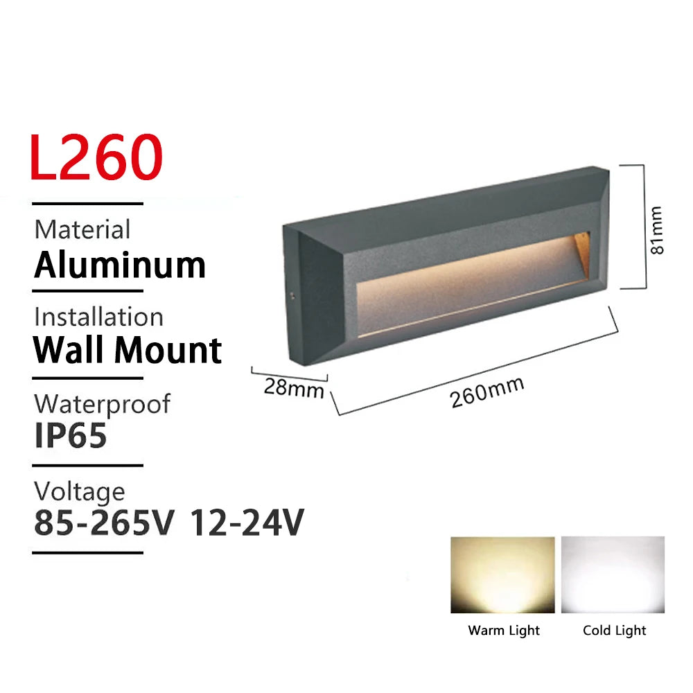 applique murale led moderne extérieure ip65 noir doré adhésif verre borosilicate