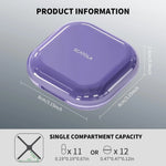 boîte pilules violet moderne compact compartiments snap closure voyages quotidien vitamines suppléments