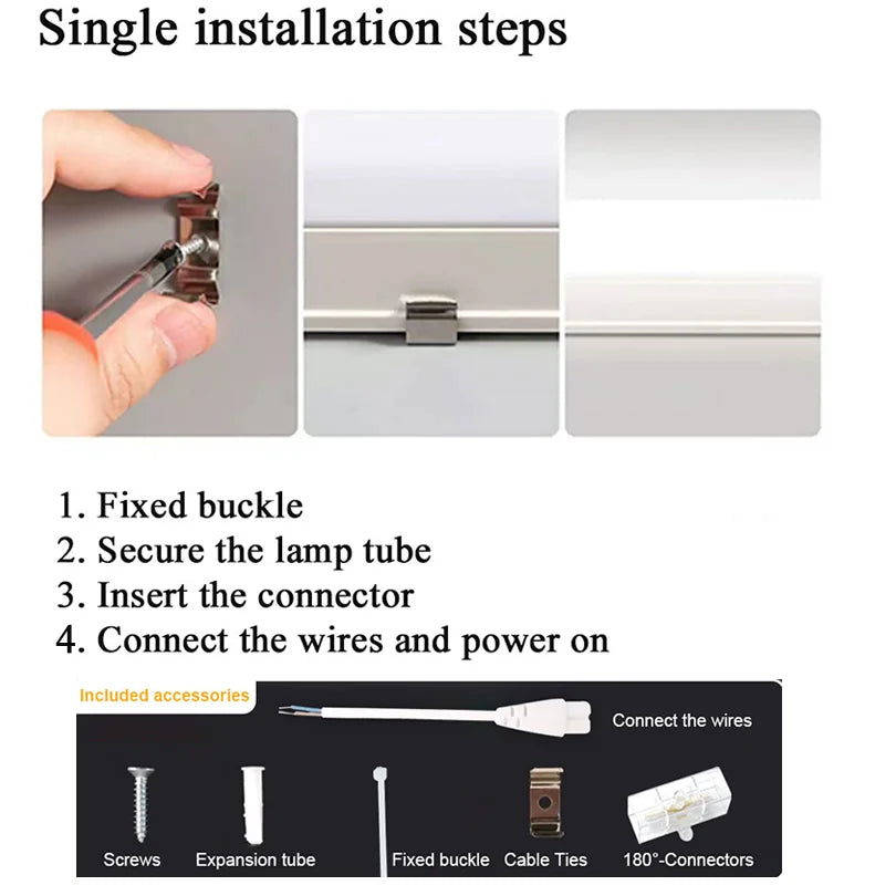 lampe led hexagonale blanc moderne clips vis tube expansion boucle ruban adhésif connecteurs 180