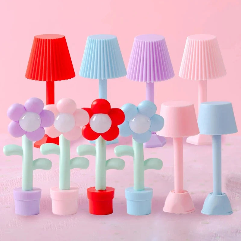 lampe table moderne plissée rouge bleu rose violet lumière cactus fleur chambre enfants