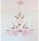 lustre moderne rose cristal fleurs classique romantique suspension chaîne semi encastrée đèn chùm
