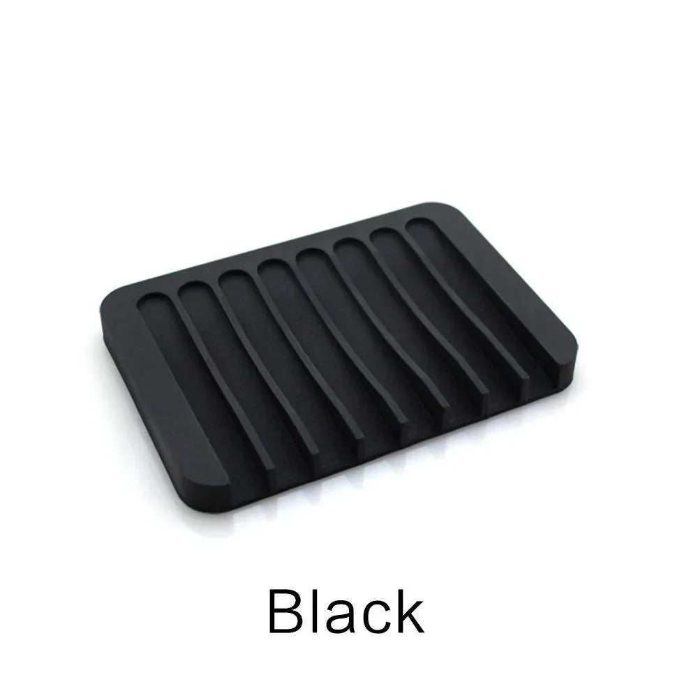 support savon silicone gris moderne égouttoir salle bains drainant auto égouttement horizontal ridé