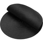 placemats noirs tissés anti dérapants résistants chaleur modernes faciles nettoyer pp respectueux l'environnement