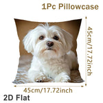 housse coussin chien blanc motif moderne polyester peacheskin fixation salon canapé chambre